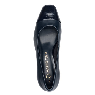 Round Court Block Heel Shoe | Dark Navy