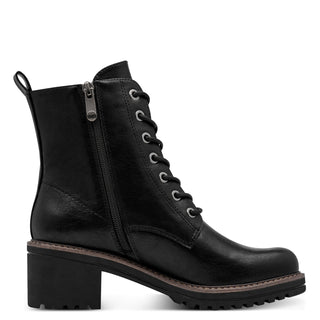 Round Toe Lace Up Ankle Boot | Black
