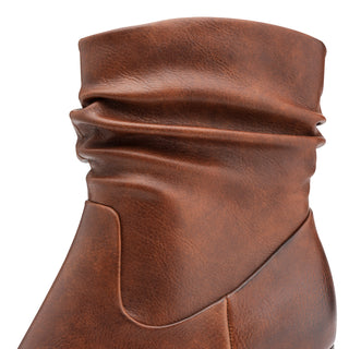 Round Toe Ankle Boot | Cognac