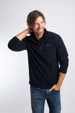 Errill 1/4 Zip Textured Fleece | Midnight