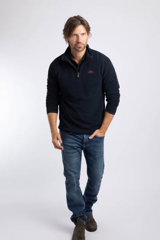Errill 1/4 Zip Textured Fleece | Midnight