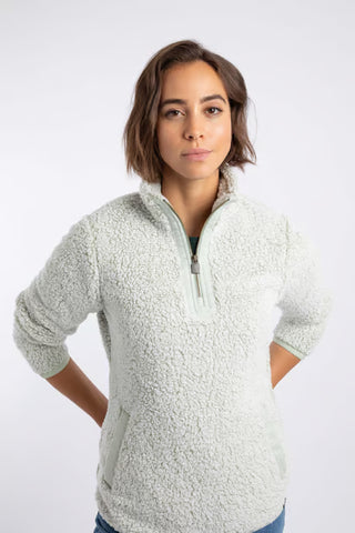 Madi Cosy 1/4 Zip Fleece | Sage