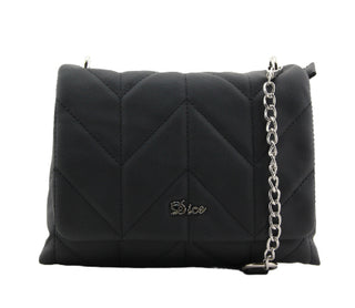 Bamboo Flap-over Shoulder Bag | Black