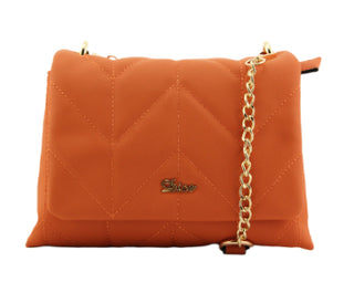 Bamboo Flap-over Shoulder Bag | Orange