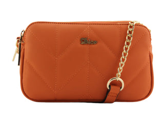 Bamboo Double Zip Top Box Bag | Orange