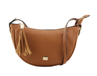 Novo Moon Shaped Crossbody Bag | Tan