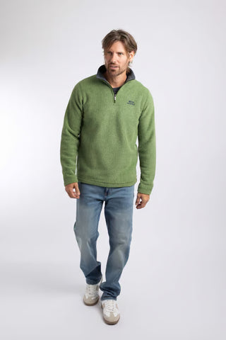 Newark 1/4 Zip Grid Fleece | Irish Moss