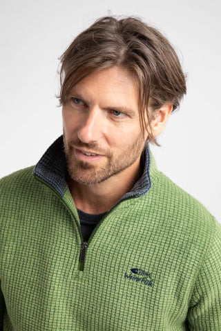 Newark 1/4 Zip Grid Fleece | Irish Moss