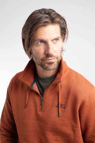 Brampton 1/4 Zip Sweatshirt  | Maple Brown