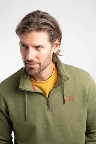 Brampton 1/4 Zip Sweatshirt  | Olive Moss