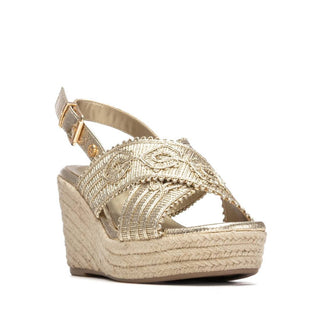 Textured Wedge Sandal | Gold