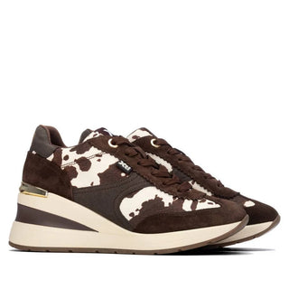 Bella Trainer | Cow Print Brown