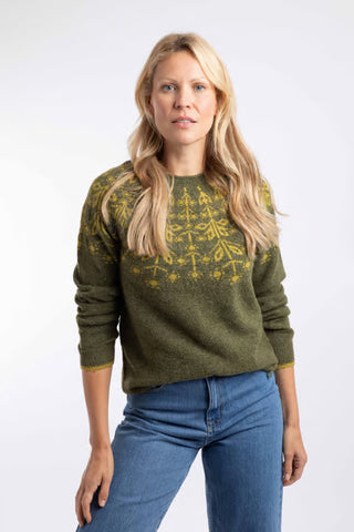 Miska Fair Isle Jumper | Winter Green