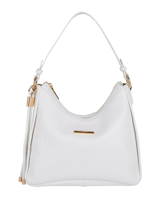 Orchid Curved Top Hobo Bag | White