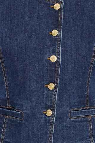 Komma Waistcoat | Dark Blue Denim