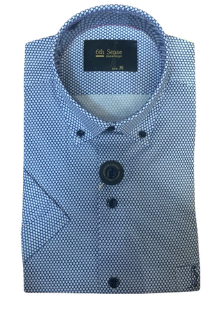6th Sense Short Sleeve Regular-fit button-down Shirt Print #17