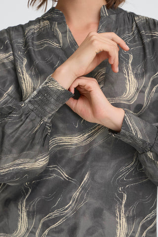 Hatti Blouse | Grey Watercolour