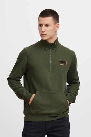 Blend Half Zip Sweater Deep Forest Green