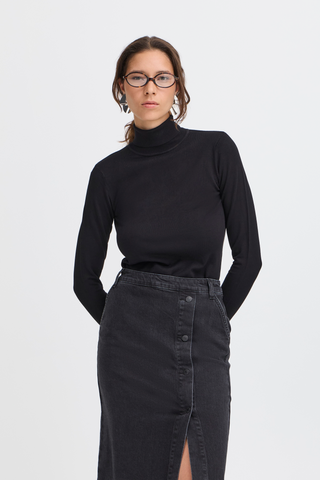 Morla Rollneck Jumper | Black