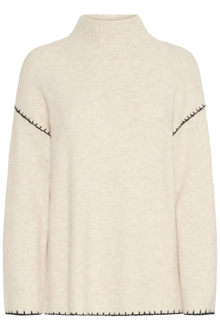 Omea Rollneck Jumper | Birch Melange