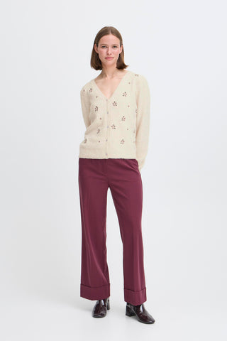 Omea Embroidered Cardigan | Birch Melange