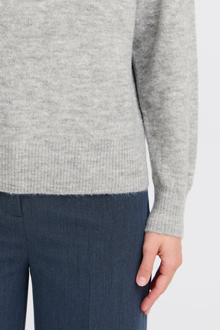 Mona Poloneck Jumper | Mid Grey Melange