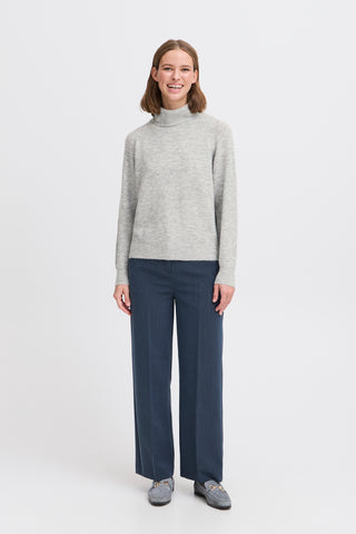 Mona Poloneck Jumper | Mid Grey Melange
