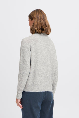 Mona Poloneck Jumper | Mid Grey Melange
