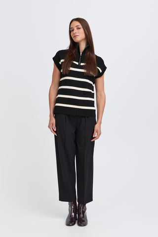 Morla Zipper Vest | Black Mix