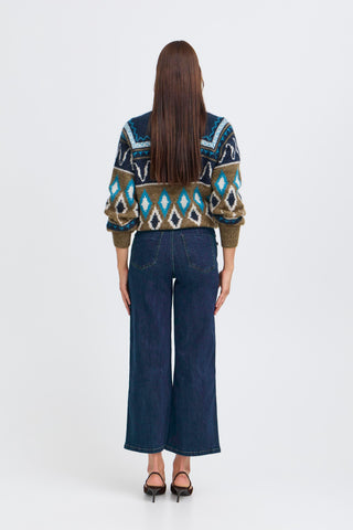 Komma Button Jean | Dark Blue Denim