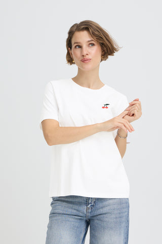 Pandinna Cherries Tee | Optic White