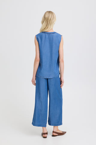 Kosmo Sleeveless Top | Mid Blue Denim