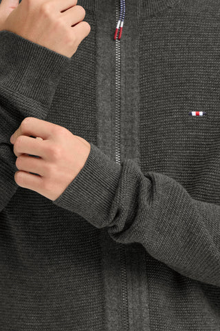 Granby Structure Cardigan  | Charcoal Mix