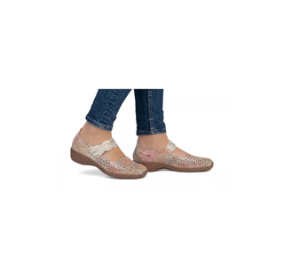 Doris Multi Hook & Loop Shoes | Beige Multi