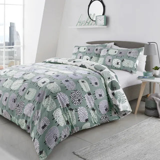 Dotty Sheep Duvet Cover Duck Egg