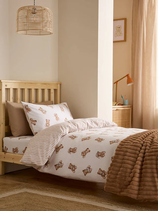 Brushed Teddy Bear Duvet Set | Cream