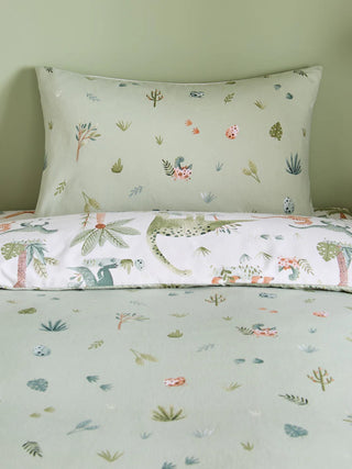 Brushed Sleepy Saurus Dino Duvet Set | Cream