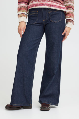 Lira High Waist Wide Leg Jean | Dark Blue Denim