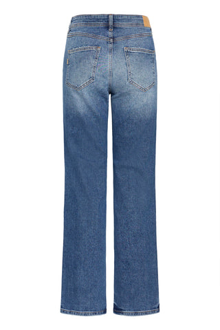 Fay High Waist Straight Leg Jean | Medium Blue Wash