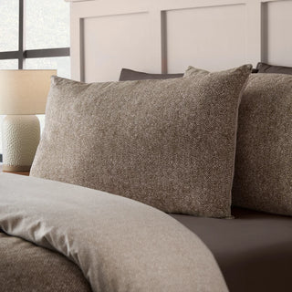 Brushed 100% Cotton Herringbone Duvet Cover | Chocolate