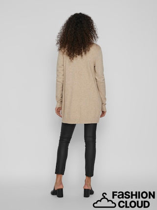 Viril Open Long Sleeve Knit Cardigan | Natural Melange
