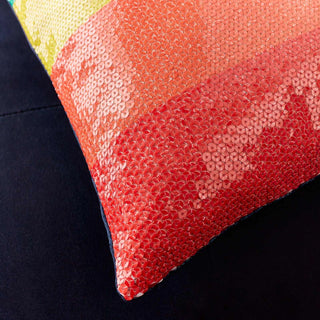 Catherine Lansfield Sequin Cushion Rainbow Multicolour