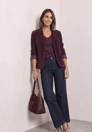 Short Corduroy Blazer | Rustic Rouge