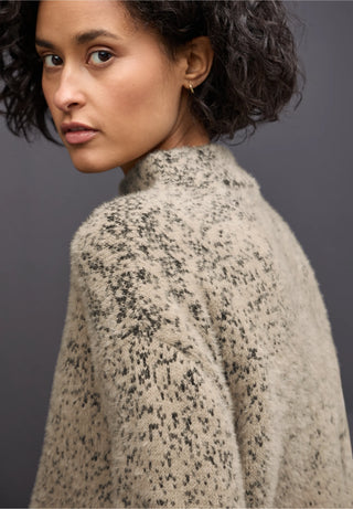 Feathered Yarn Jacquard Jumper | Sanded Beige
