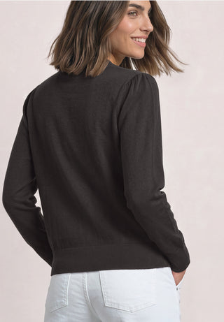 Turtle Puffy Sleeve Sweater | Black Coffee