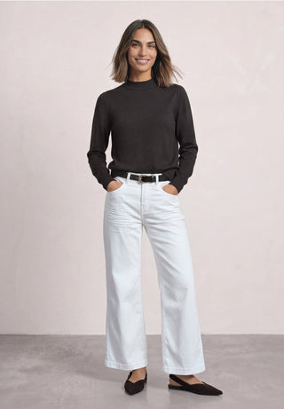 Turtle Puffy Sleeve Sweater | Black Coffee