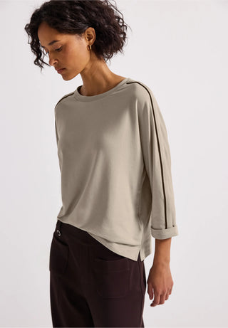 Shirt With Piping | Morning Beige