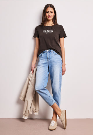 Basic Print Tee | Espresso Brown