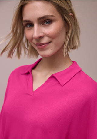 Polo With Bottom Cuff | Magenta Dream