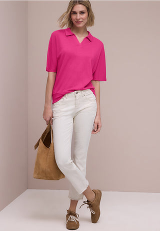 Polo With Bottom Cuff | Magenta Dream